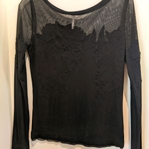Free People Intimate Black Sheer Top